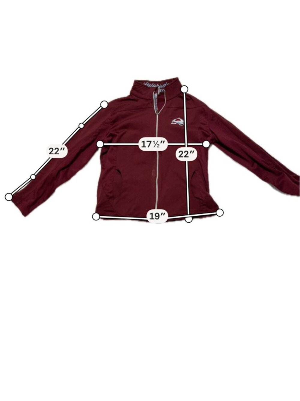 Colorado Avalanche Womens Full-Zip Burgundy Jacket - Size LARGE
